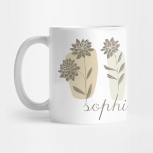 Sophisticated hand drawn flowers, inspirational meanings Mug